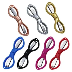 Simple Portable Folding Scissors Solid Color Glasses Shape Paper Cutters Students Handmade DIY Tools School Office Supplies