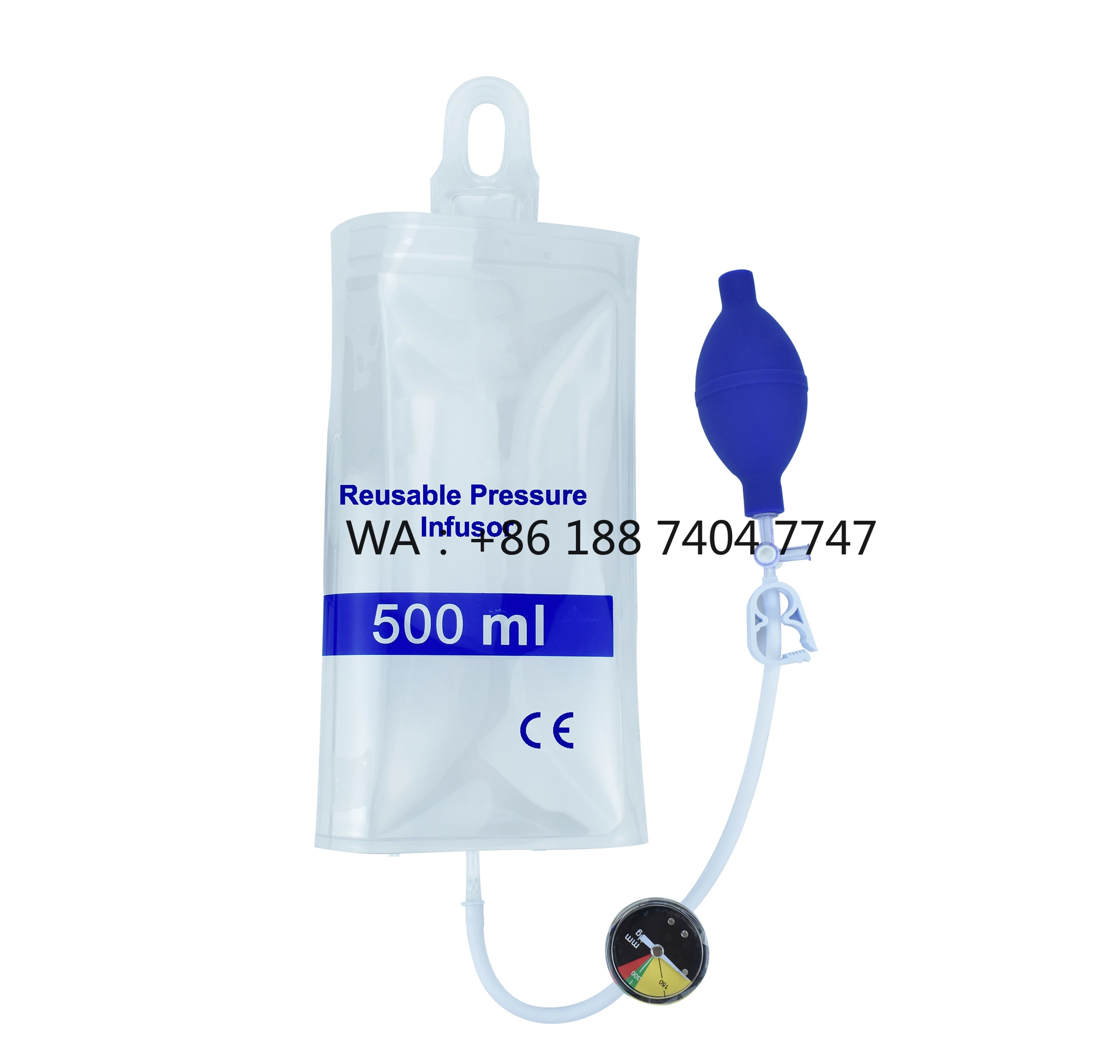for Medical Use High-Quality 500cc Clear Pressure Bag with Aneroid Gauge - Pressure Infuser