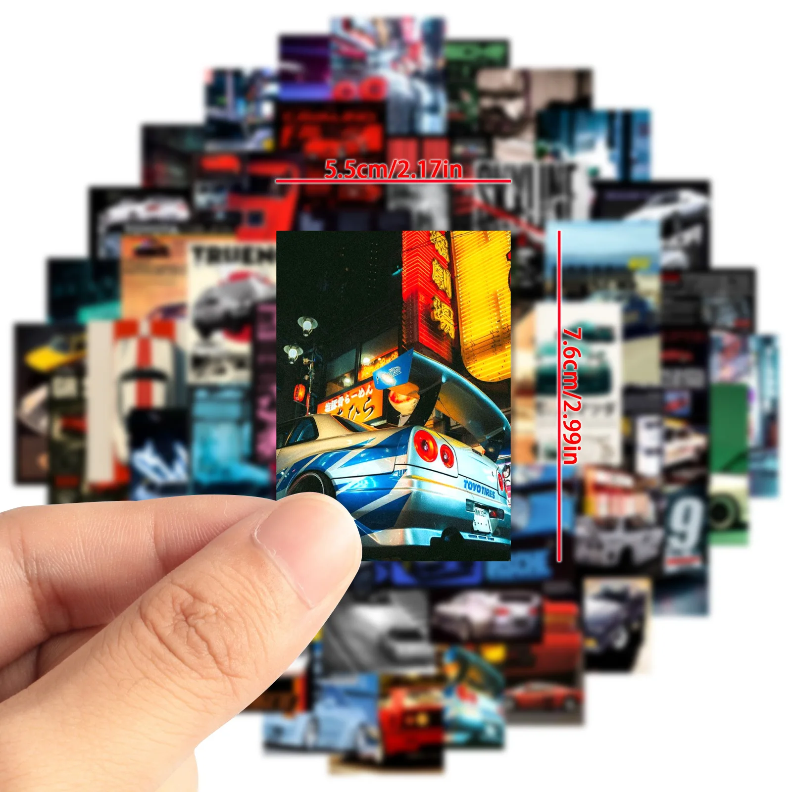 50 قطعة JDM التحديثية سباق السيارات الكتابة على الجدران ملصقات لأجهزة الكمبيوتر المحمول سكيت الأمتعة الغيتار الدراجة الشارات مقاوم للماء