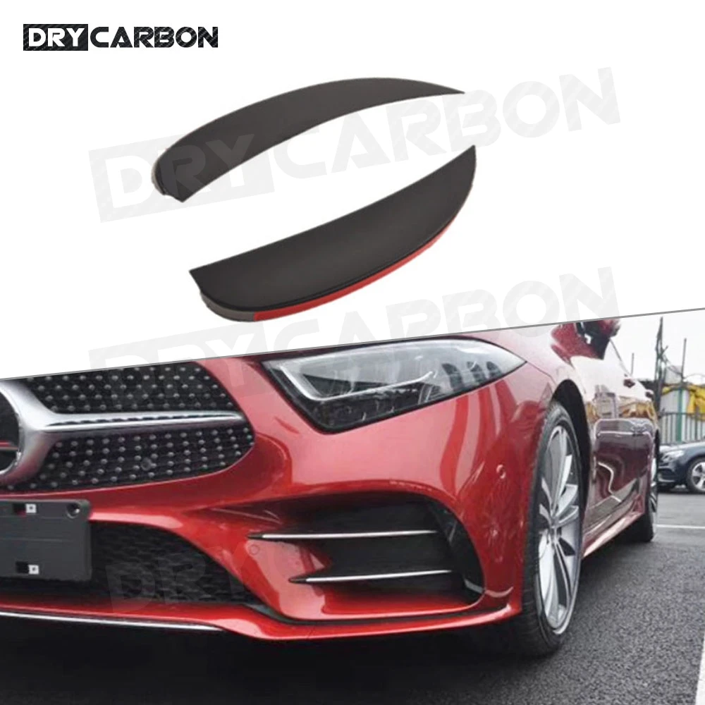 Car Front Bumper Splitters For Mercedes Benz CLS Class C257 CLS260 300 350 450 CLS53 AMG 2019UP Splitter Fog Lamp Trim Cover Car