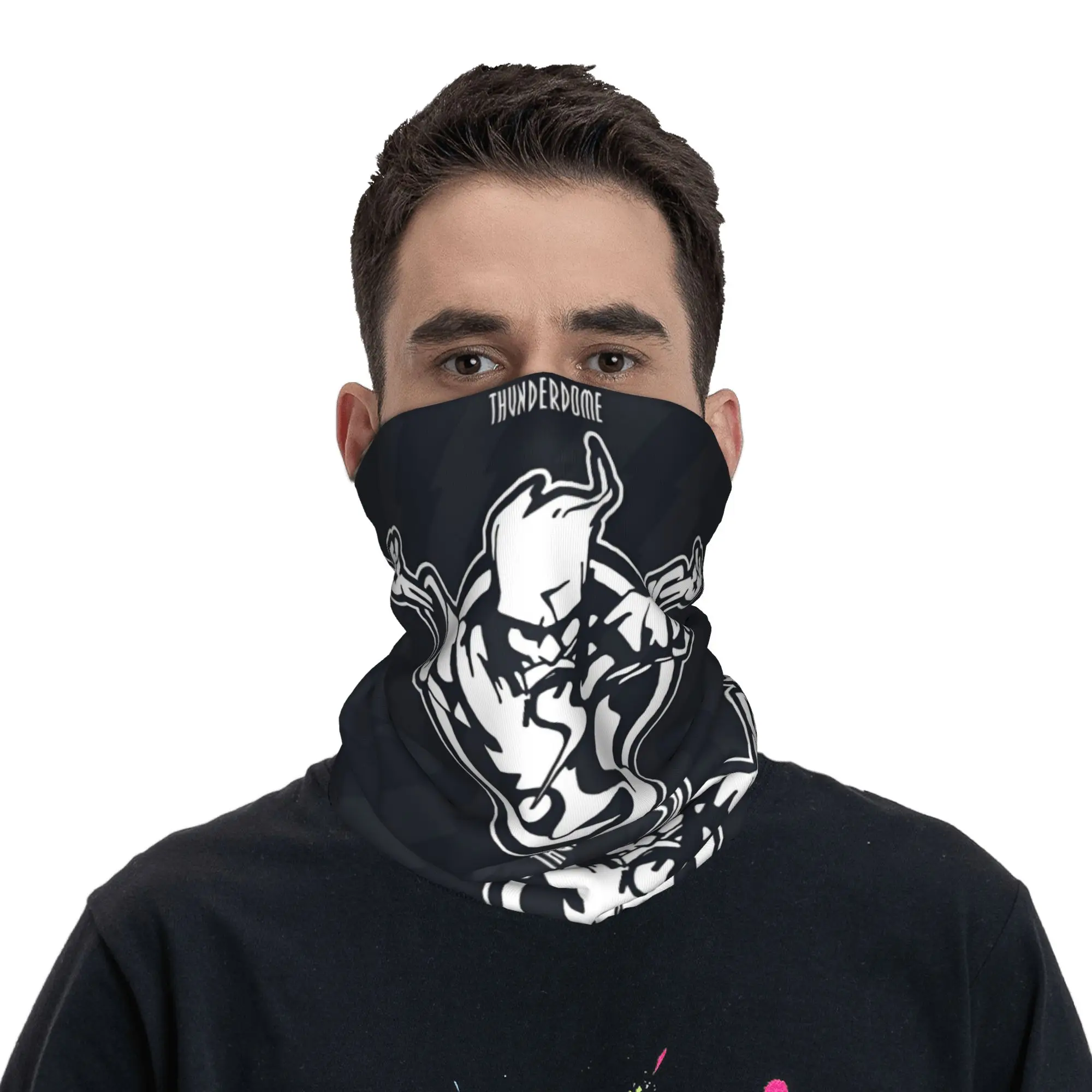 T-Thundered Music Festival Bandana Neck Gaiter Windproof Face Scarf Cover Men Women Domed Hardcore Headband Tube Balaclava