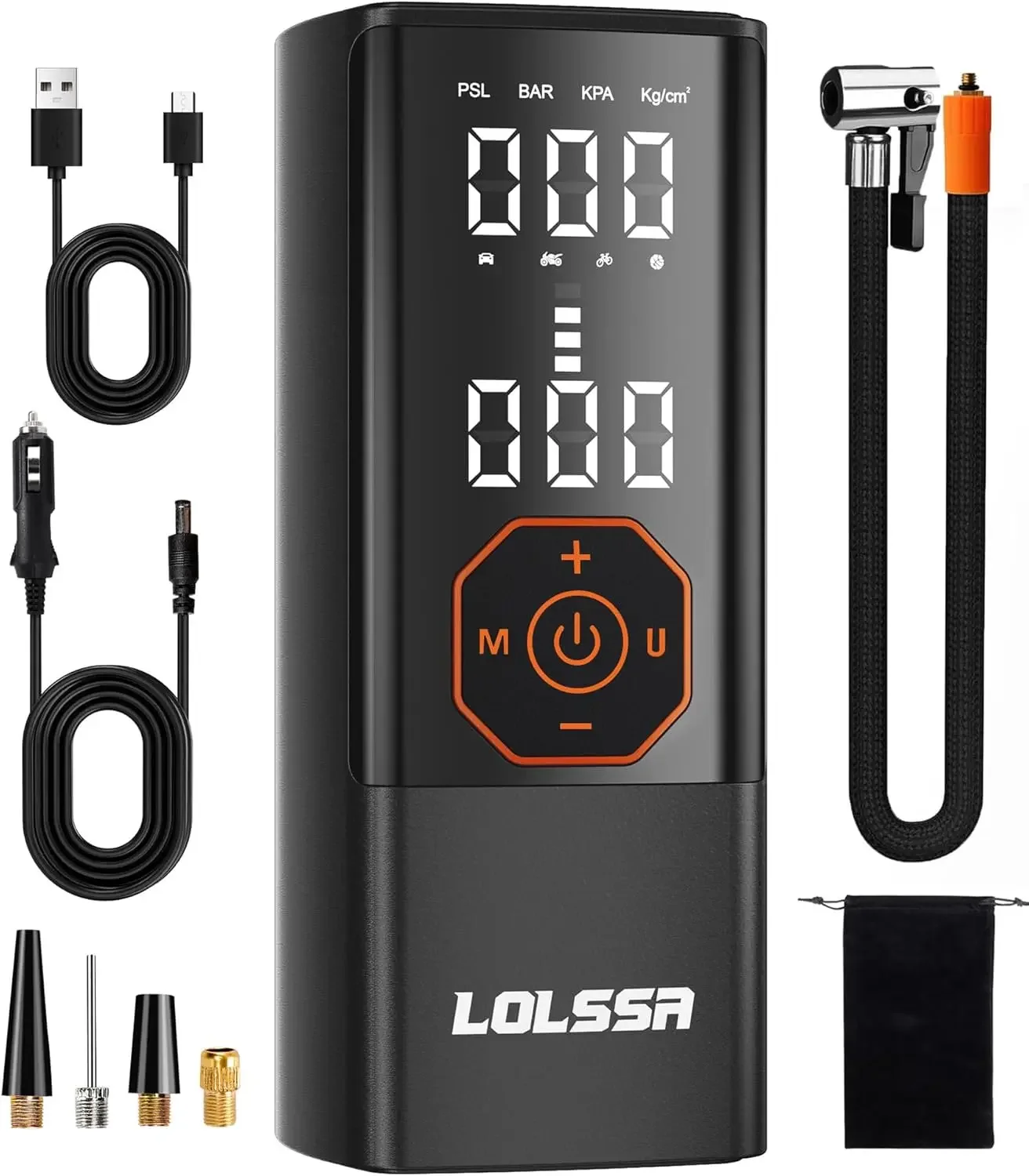 Portable Air Compressor-25000mAh＆180PSI Air Pump for Car Tires-Cordless Tire Pump with Pressure Gauge, Cigarette L