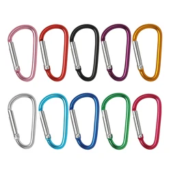 5/10/50/100pcs Carabiner Keychain Alluminum D-ring Buckle Spring Carabiner Snap Hook Clip Keychains Outdoor Camping Daily Tool