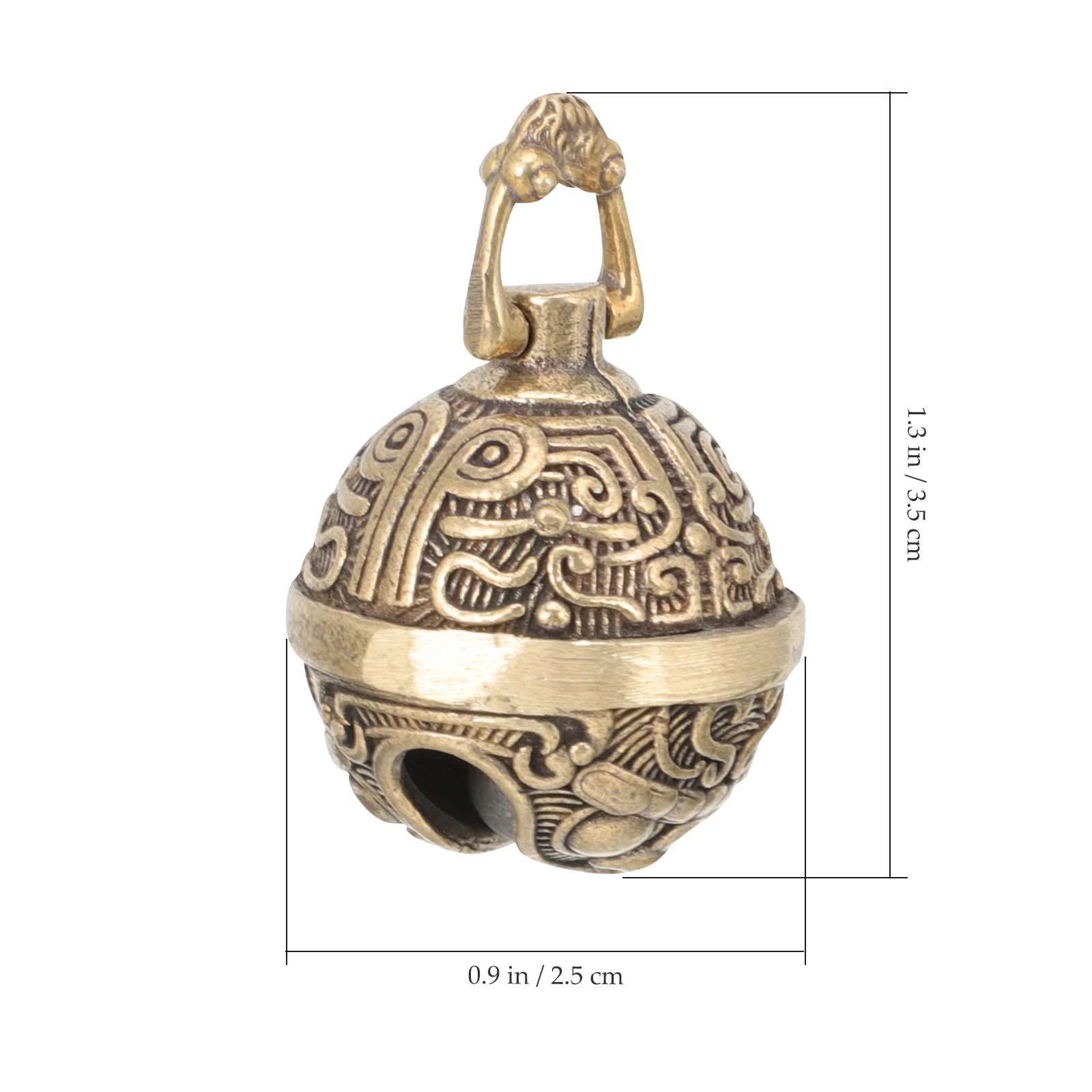 2pc Good Luck Brass Bell Pendant Keychain Chinese Style Animal Bell Necklace Pendant Jewelry Handmade Vintage Keychain Hanging