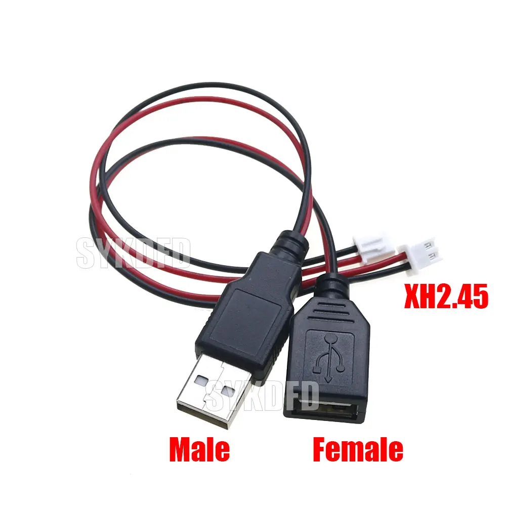 

10PCS USB 2.0 Male Female to XH2.54 2Pin Terminal Wire, 2-Core Oower Cable, USB Socket to 2.54 Terminal Adapter Cable