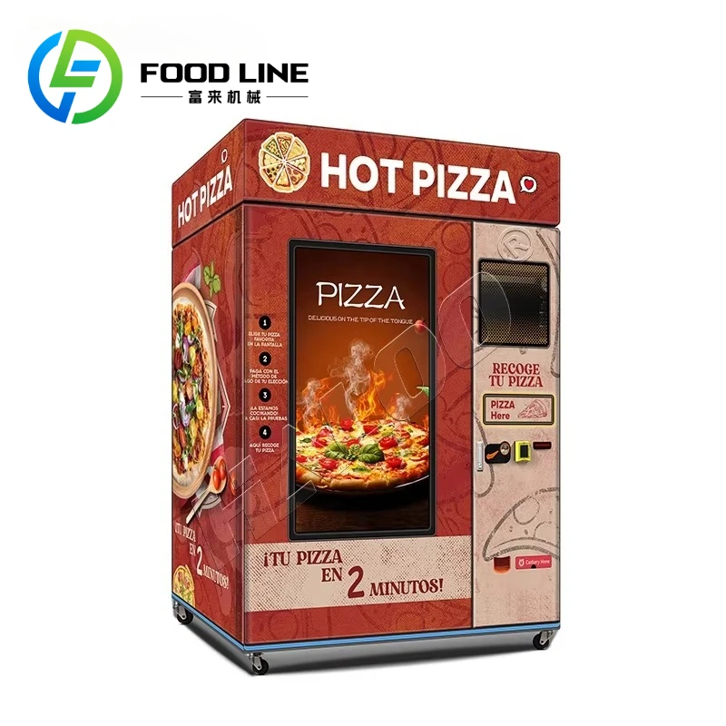 آلة بيع البيتزا التي يتم التحكم فيها بشاشة تعمل باللمس تجعل البيتزا الطازجة تلقائيًا مع لوحة عرض زجاجية #3