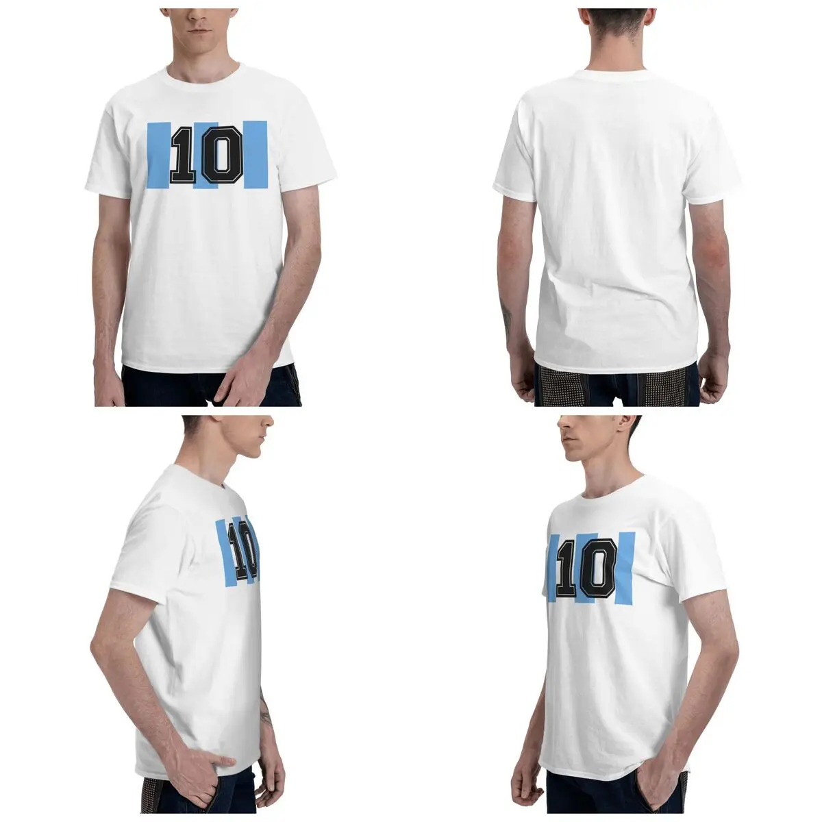 100% القطن ريترو مارادونا الأرجنتين لكرة القدم 10 العلم كرة القدم قميص كرة القدم دييغو تي شيرت الرجال موضة تي شيرت الرجال س الرقبة القمصان #3