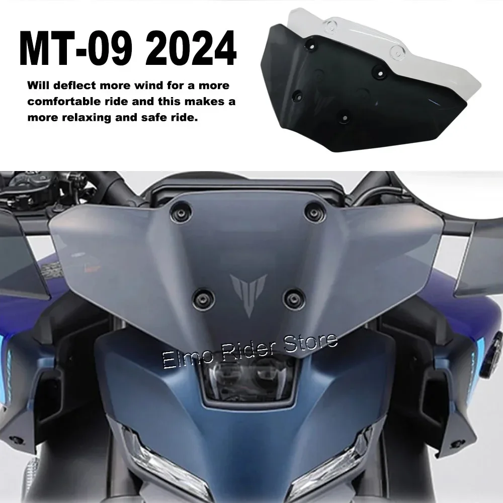 

Motorcycle Windshield Wear-Resistant Black Transparent Windshield Kit Suitable for Yamaha MT-09 MT 09 SP MT 09 MT 09 2024