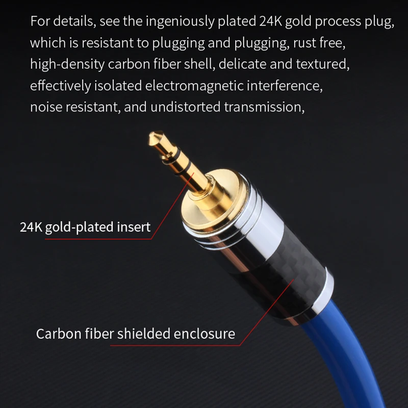 Cable auxiliar de alta fidelidad OCC de alta calidad, Cable de Audio con enchufe macho de 3,5mm a 3,5mm, Cable auxiliar para Iphone, auriculares, altavoz para coche