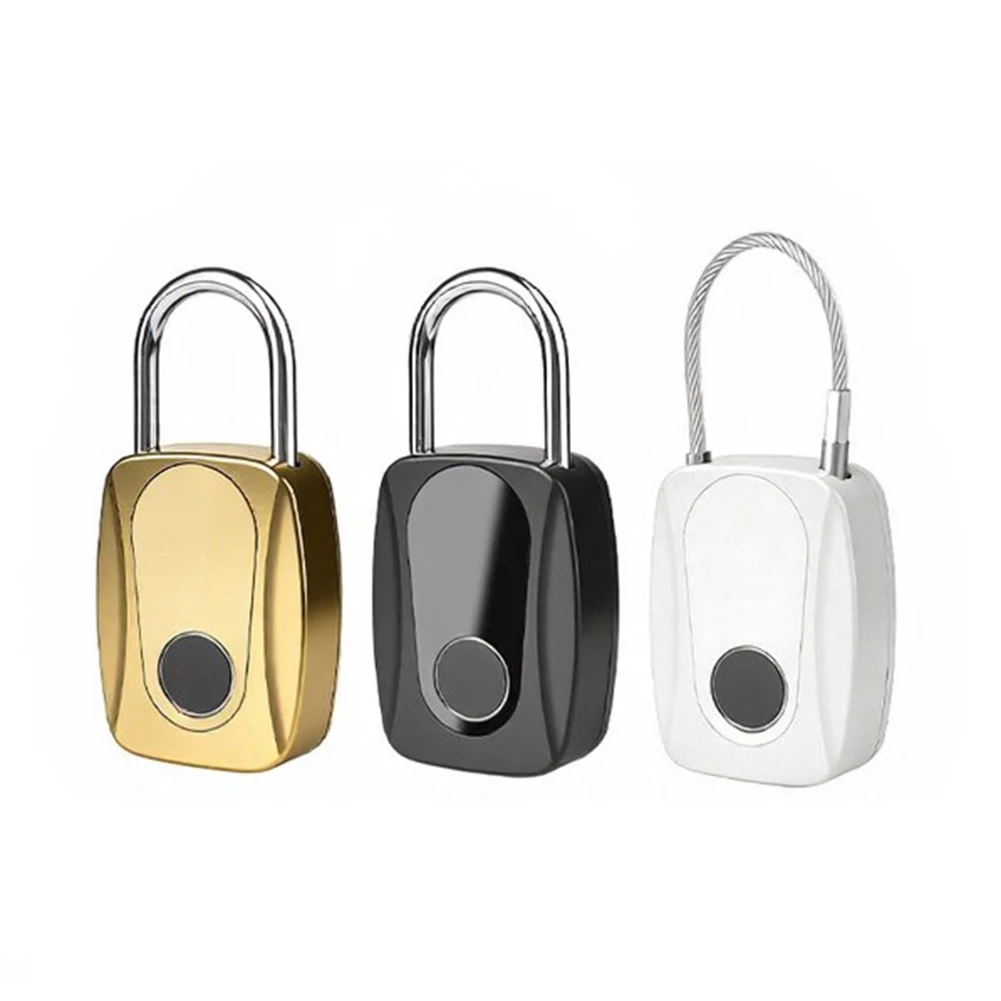 Zinc Alloy Smart Fingerprint Padlock USB-C Powered Portable Security Lock for Gym Locker Office Cabinet 9x4x1.6cm
