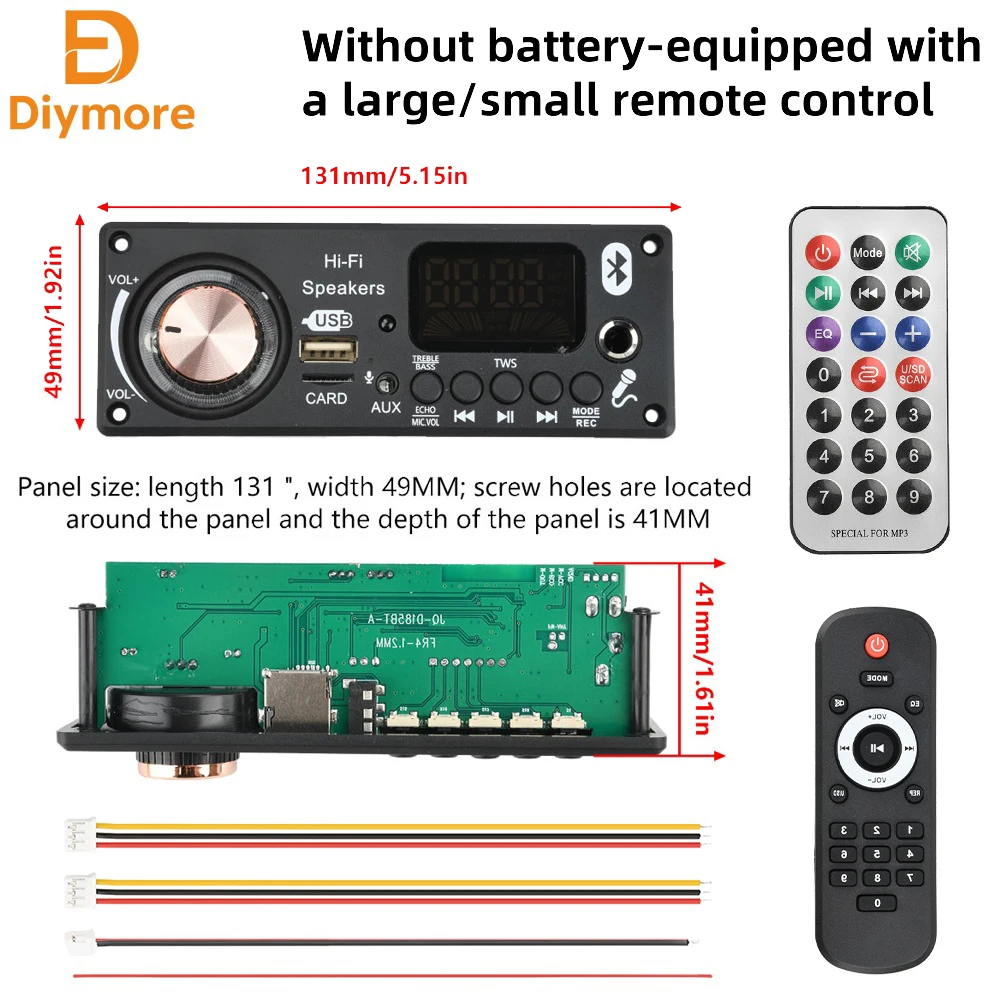 DC 12V MP3 5.3 Bluetooth Decoding Board  Music PlayerCar Audio MP3 Decoder Bluetooth 5.3 Without Amplifier D185BT AB5362B