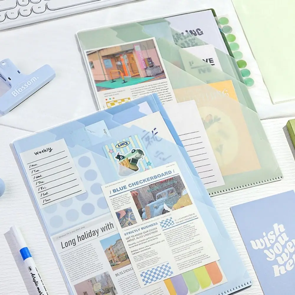 

6-Layer A4 File Folder Large Capacity Gradient Color Data Storage Booklet Thickened Test Paper Storage Clip Back To School