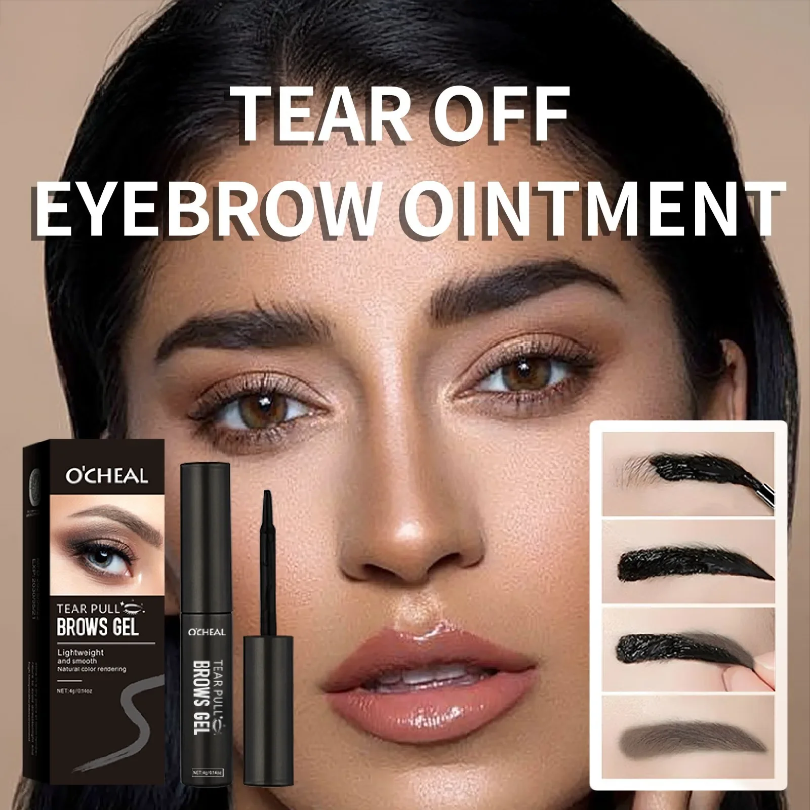 Tinte para cejas O'CHEAL - Pull & Tint, Raíz - de - Definición de raíces, Natural & Wild - Look Brows, larga duración, resistente al agua y al sudor