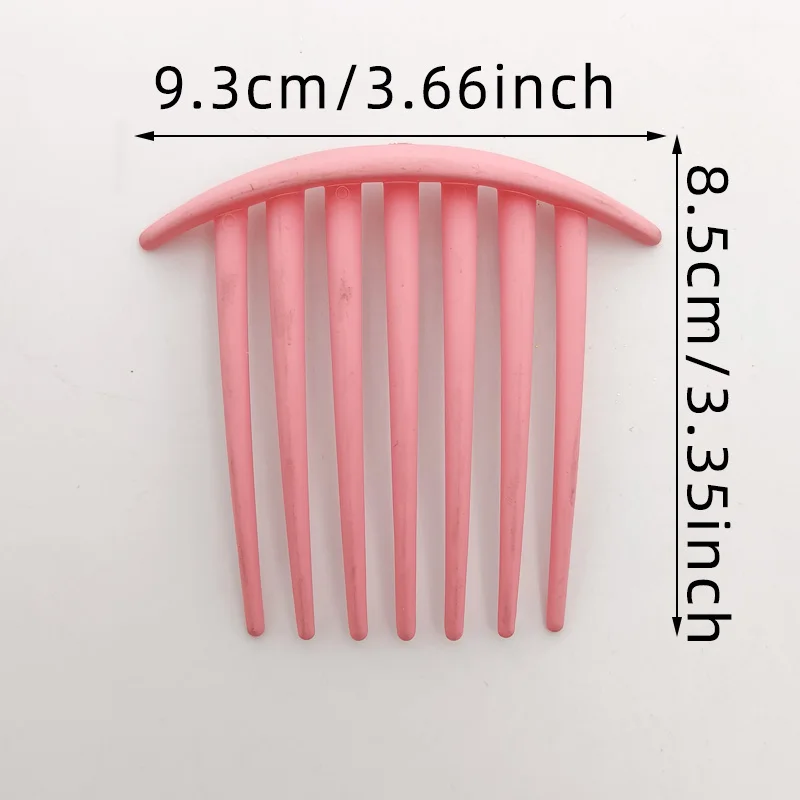 Colorful Headdress Fashion Girls Women Accessories 9cm Frosted solid color Vintage Boutique Frosting 7 teeth Plastic Hair Combs