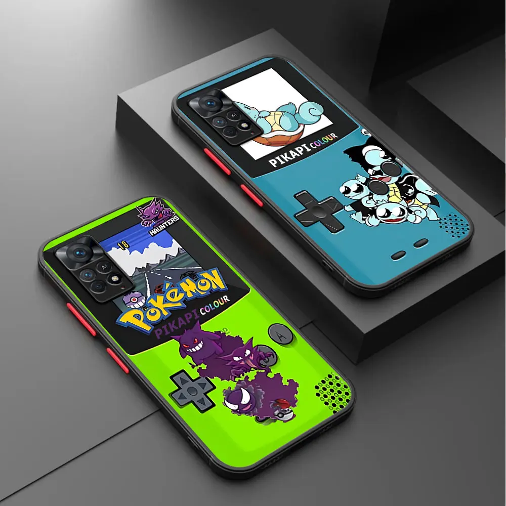 Pokemon Pikachu Game Console phone cases for Redmi Note 11 9s 8 k40 12 5G 9 11S 13Pro Plus 8T 12S 11Pro 10S 13 Funny Matte Cover