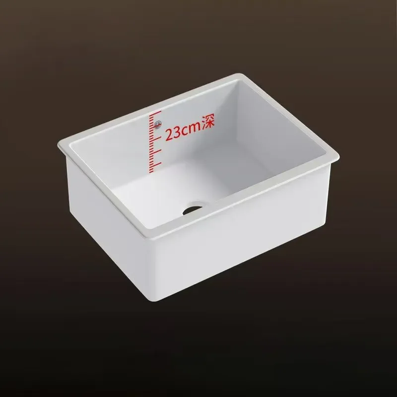 For 60/70/80cm Large Deepened Square Ceramic Undercounter Basin Single Laundry Pool Sink Durable Home Utility Room