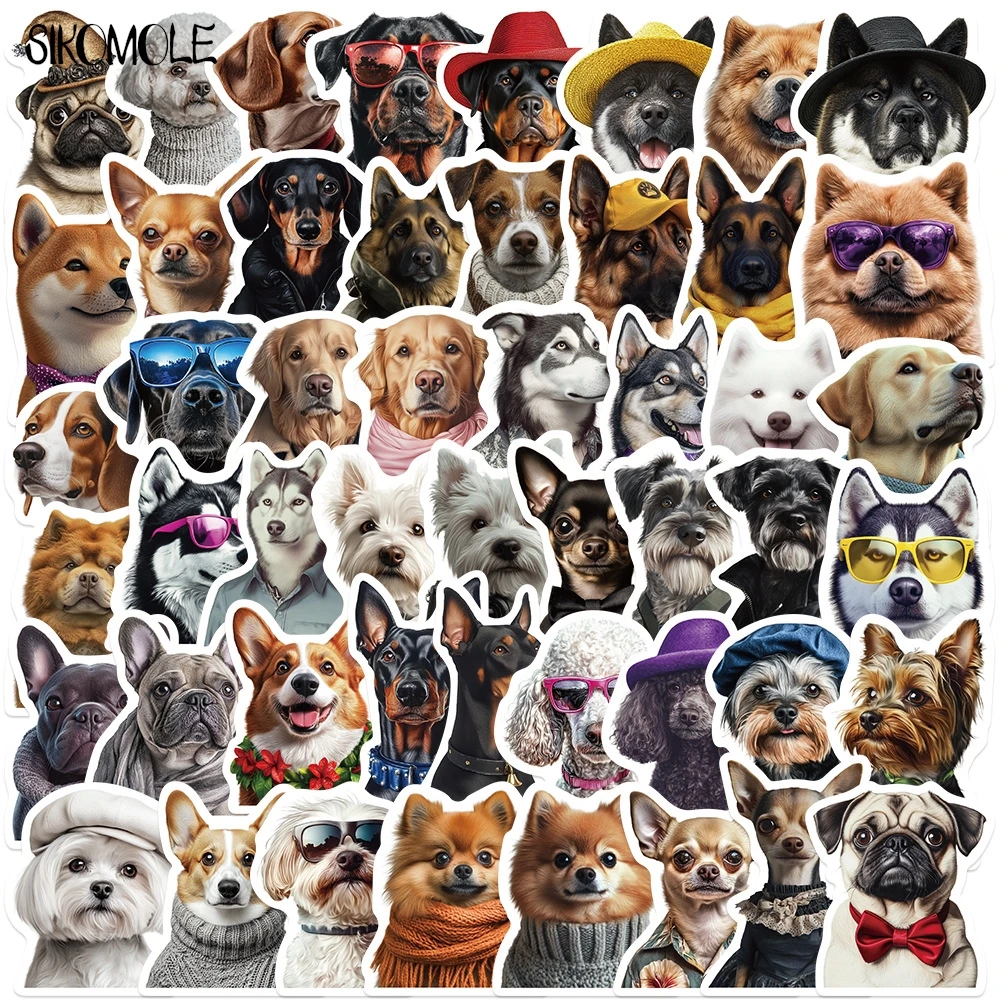 10/30/50PCS Funny Animals Pet Dog PVC Stickers Aesthetic Art DIY Decoration Toy Kid Travel Luggage Decal Graffiti Sticker Pack
