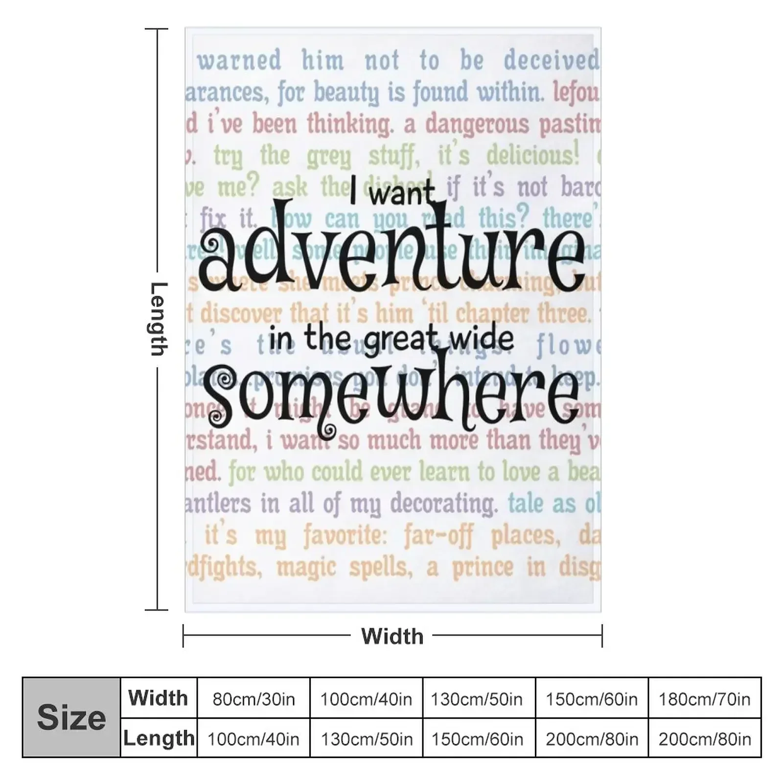 I Want Adventure in the Great Wide Somewhere Throw Blanket couch cozy soft plush fuzzy picnic outdoor blanket