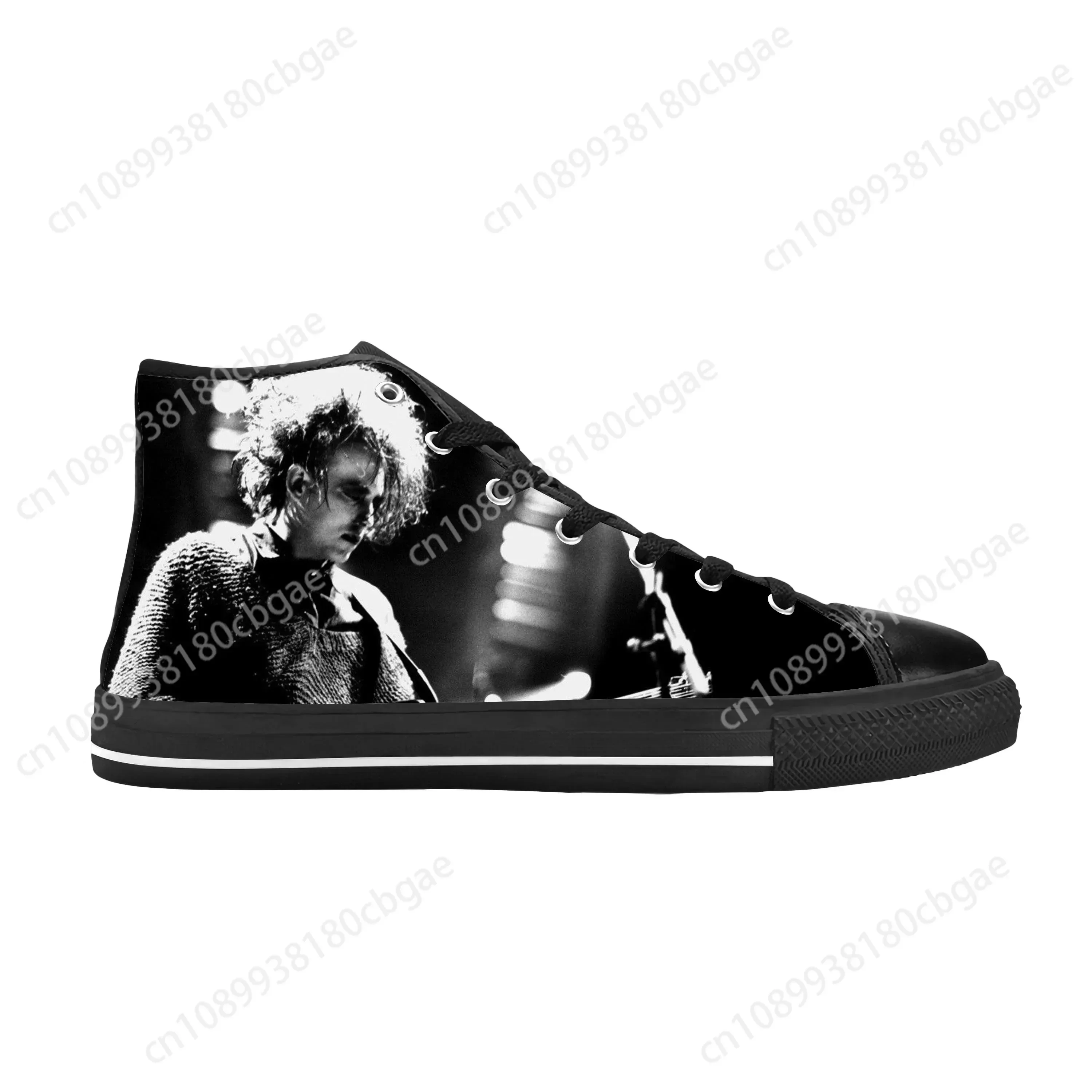 Robert Smith The Cure Rock Band cantante musical zapatos de tela informales geniales zapatillas de deporte transpirables cómodas con estampado 3D para hombres y mujeres