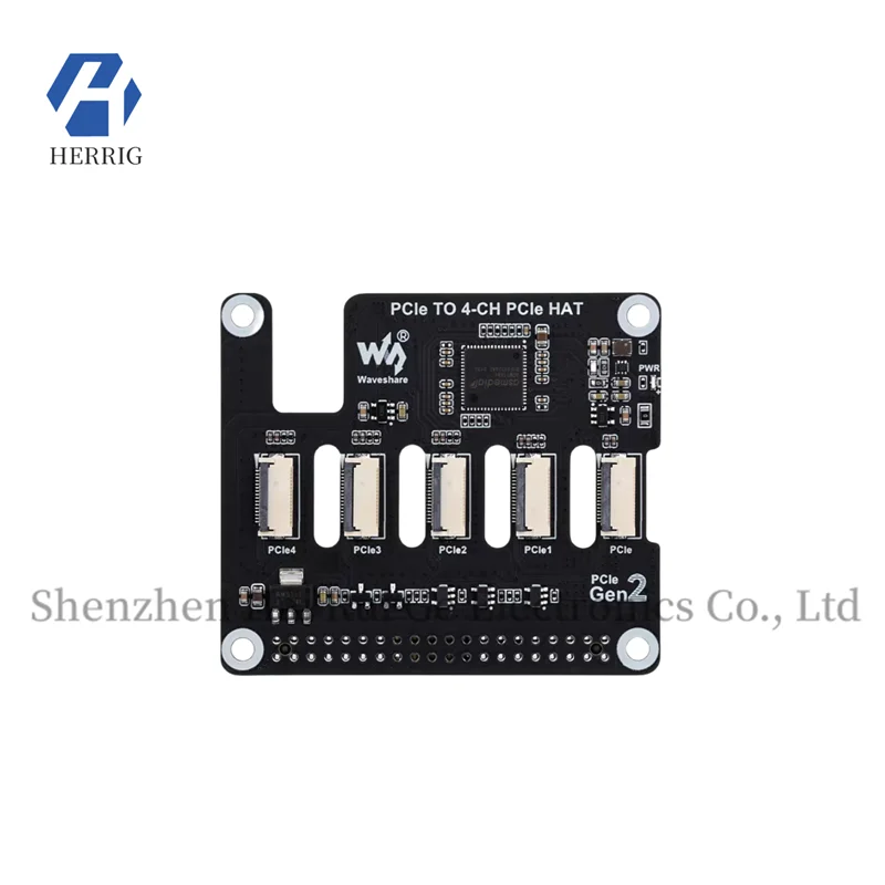 

MicroSnow Raspberry Pi 5 Four-Channel PCIe FFC One-to-Four Expansion Board, Supports Multiple Stacked PCIe HAT Modules