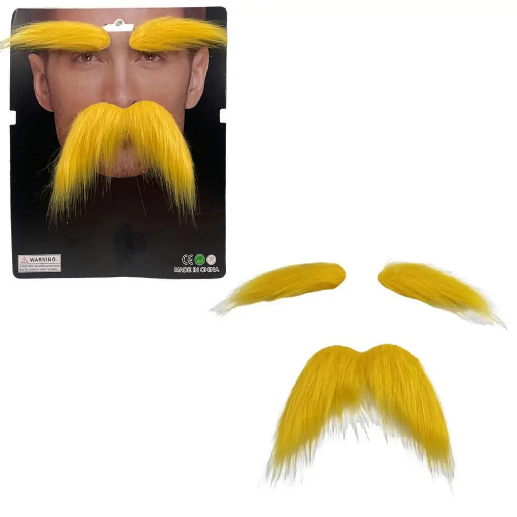 Juego de bigote falso autoadhesivo, Kit de barba de tela, pelo Facial de imitación, accesorios de Cosplay para fiesta de disfraces de Navidad y Halloween