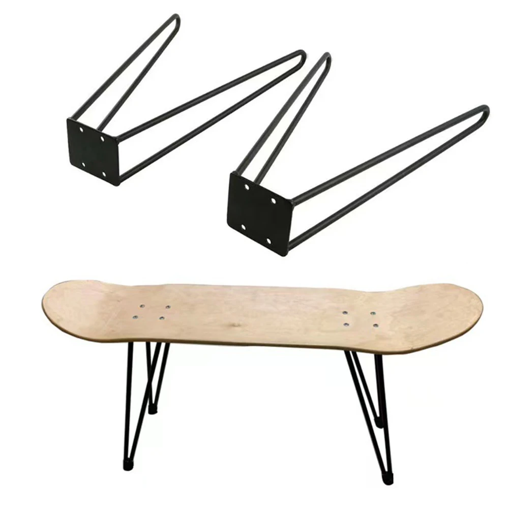 Multi-Purpose Foldable Table Feet Skateboard Transformation Kit Heavy-Duty 300lb Capacity Iron Legs Nightstands Desks Camping