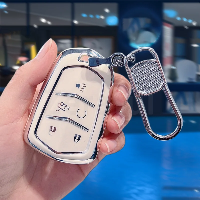 Auto Accessories For Cadillac CT6 ATS 28T SRX ATS-L XTS XT5 CTS Escalade 2015 TPU Car Key Case Remote Control Protector Cover
