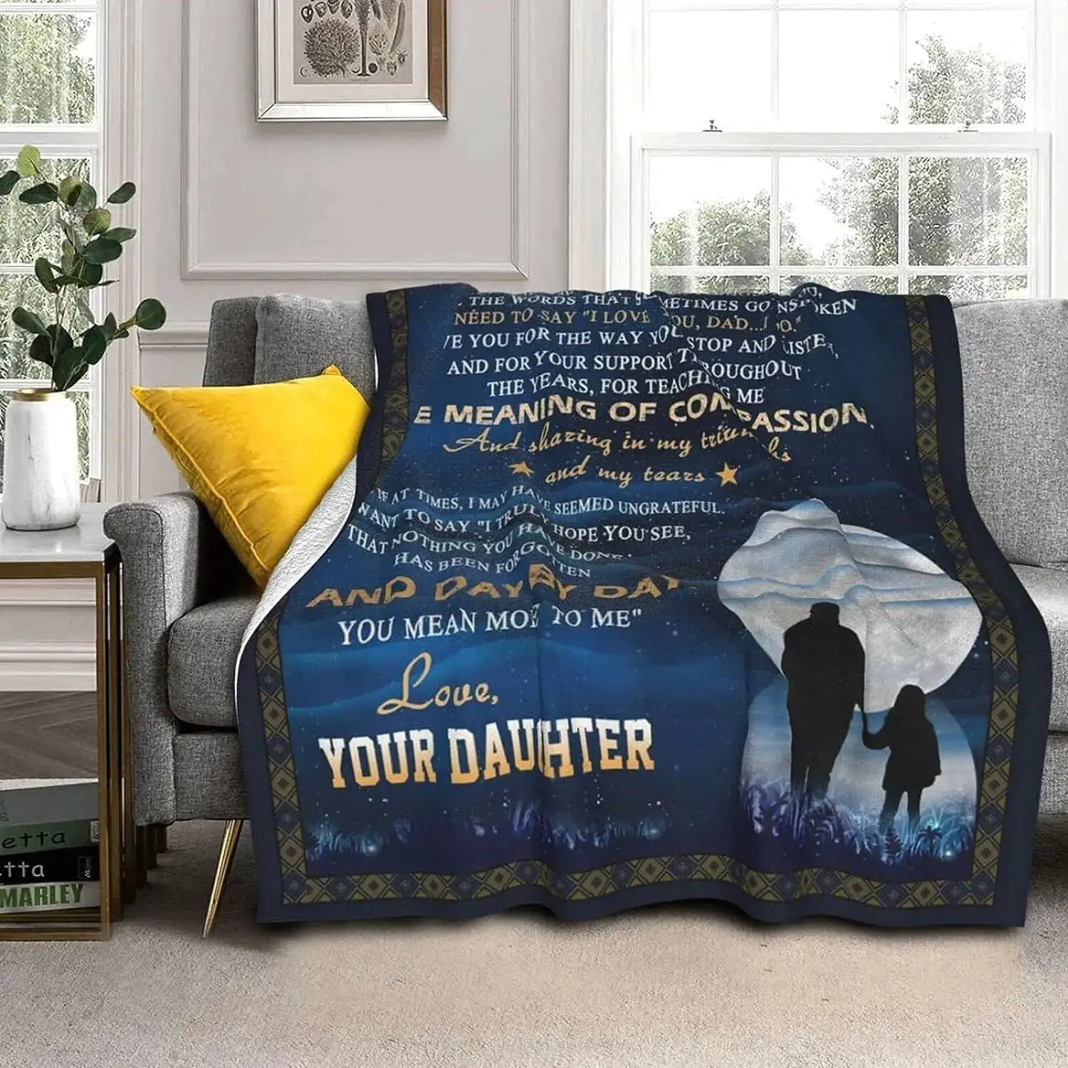 Father's gift, grateful blanket of love, super comfortable and lightweight flannel blanket, Father's Day Christmas birthday gift