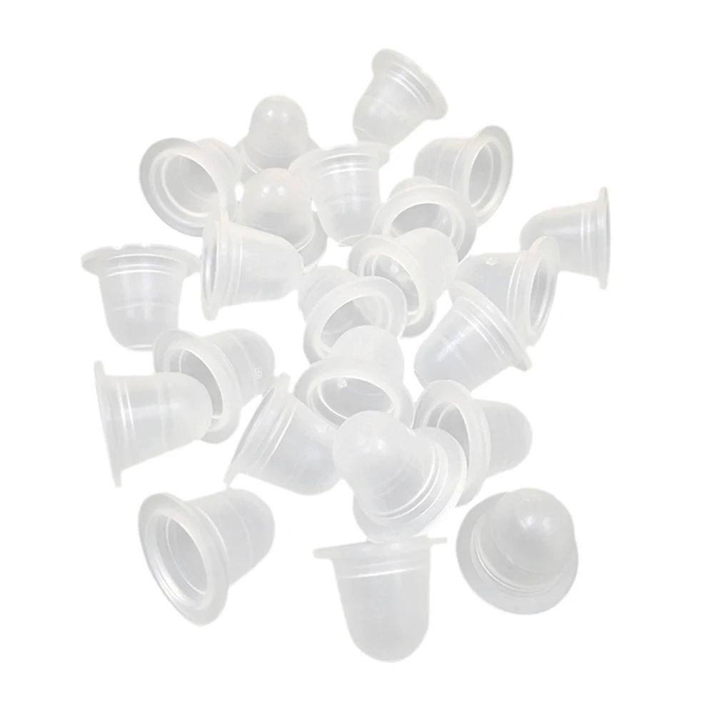

500Pcs Disposable Tattoo Ink Cup Small&Big Size Silicone Permanent Tattoo Makeup Eyebrow Makeup Pigment Container Caps