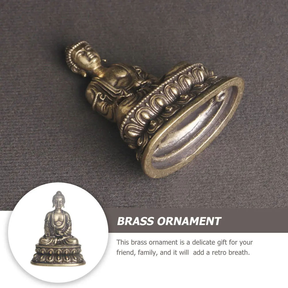 

Retro Brass Buddha Statue Desktop Decoration Unique Vintage Style Tabletop Buddha Decor Exquisite Brass Craft Ornament
