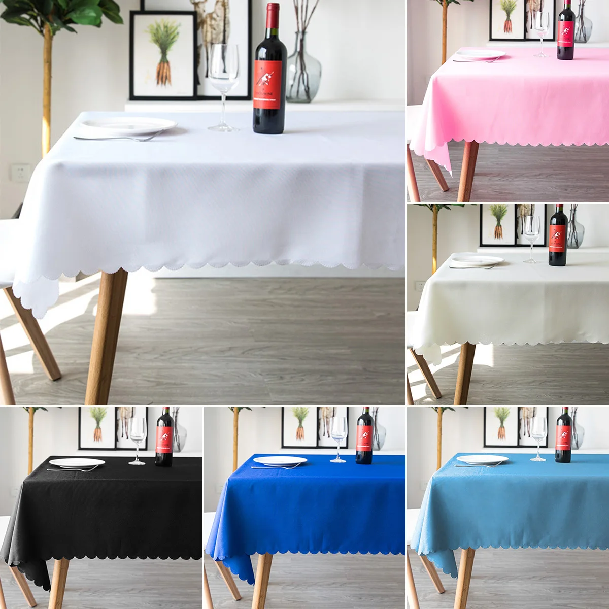 

Rectangular Tablecloth Solid Color Birthday Party Table Cover Home Dining Table Wedding Party Table Decoration