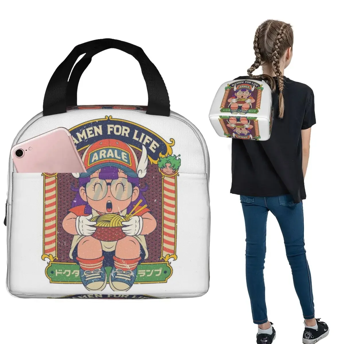 

Термосумка для обедов Dr Slump Ramen For Life Arale для женщин и детей, портативная термосумка для еды, термосумка-тоут