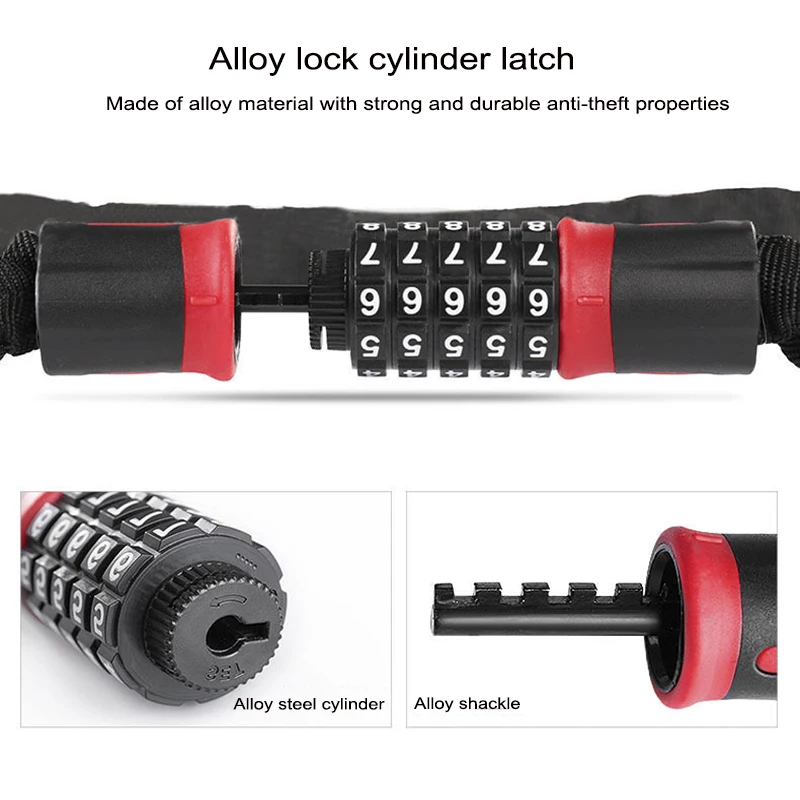 Anti-theft Electric Bike Locks Security Mountain Bike Lock Cycling Bike Accessories 5-digit Code Combination Reliable