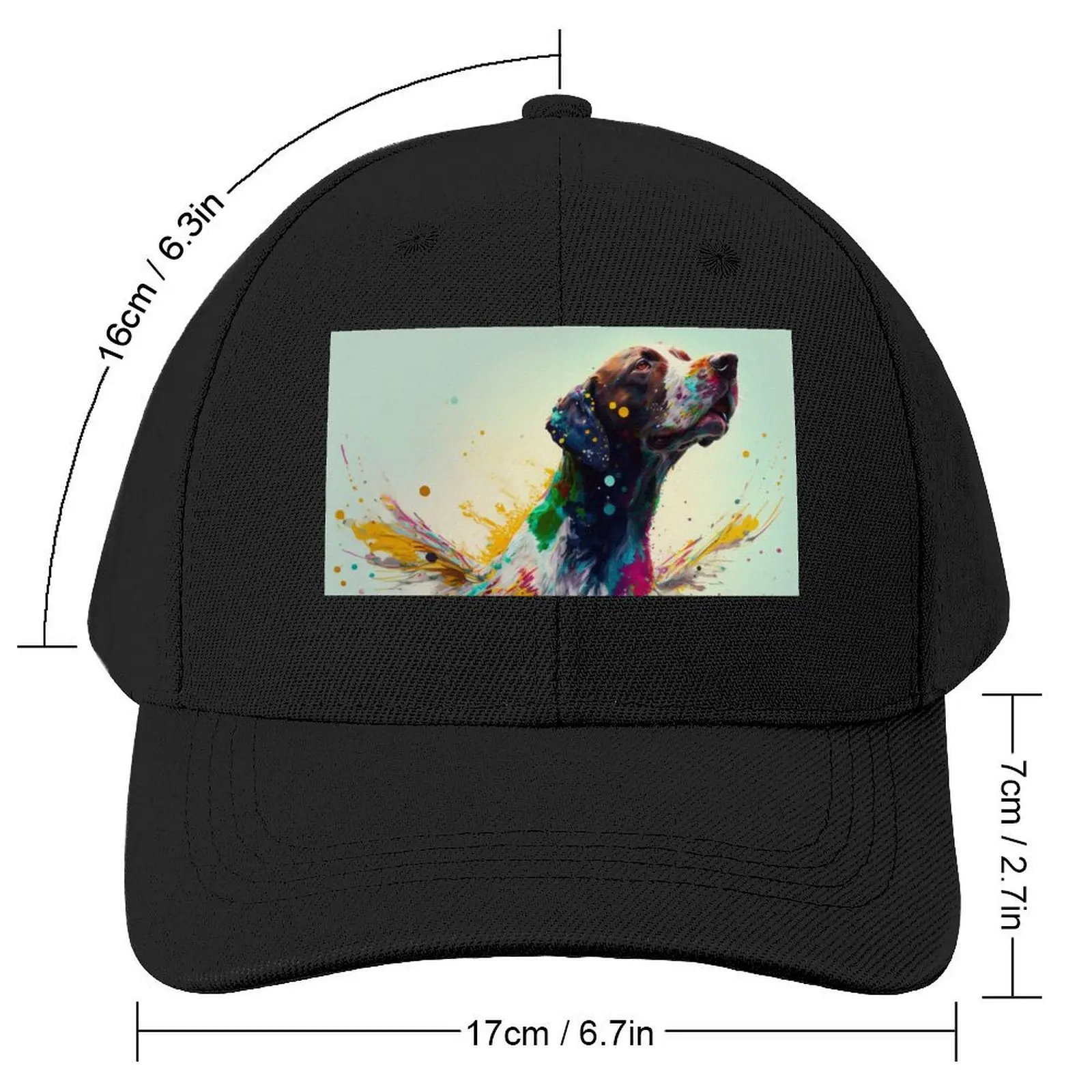 German Pointer Dog Synesthetic Splash Painting Baseball Cap Snap Back Hat Beach Icon Sports Cap Luxury Woman Men's