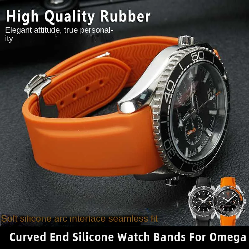 20mm 22mm Rubber Silicone Watch Bands For Omega Seamaster 300 speedmaster Strap For Seiko HAMILTON Watchband Moon Watch Strap