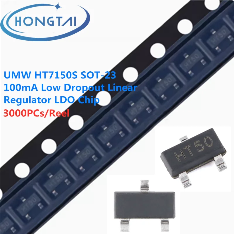 3000PCs/Reel Free Shipping UMW HT7150S SOT-23 100mA Low Dropout Linear Regulator LDO Chip Original New