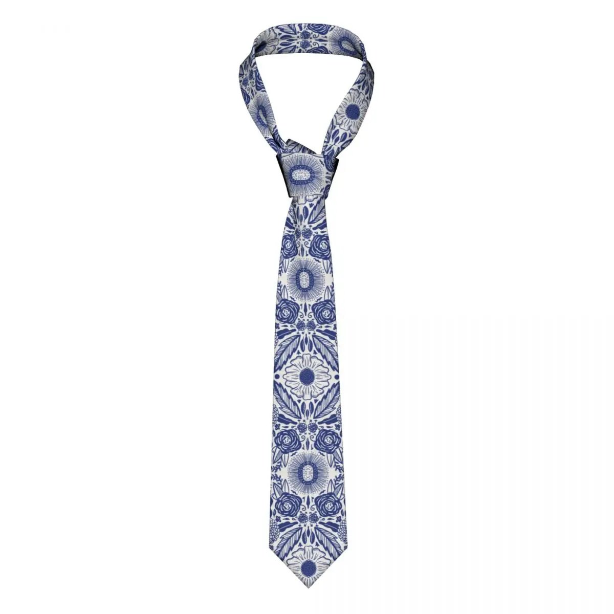 

Floral Nightmare Chinoiserie Neckties Slim Polyester 8 cm Wide Navy Blue Indigo Neck Ties for Mens Daily Wear Gravatas Office