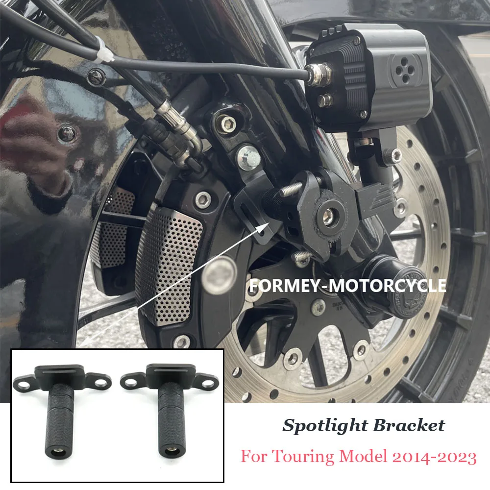 

For Harley Touring Models 2014-2023 2022 Motorcycle Accessories Black Front Lamp Mount Support Kits Auxiliary Spotlight Bracket