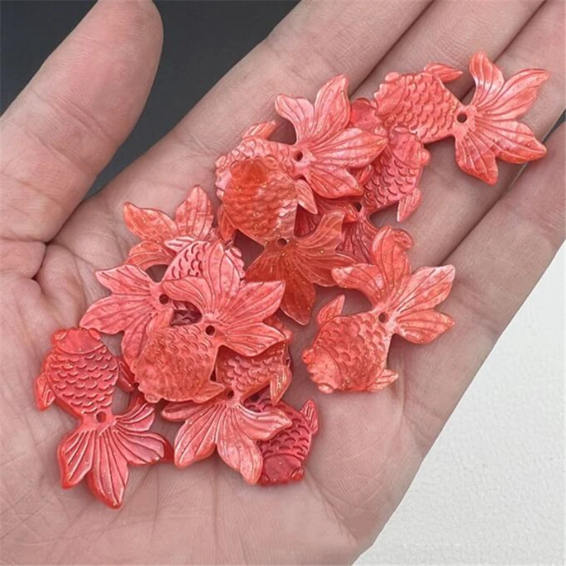 New Imitate shell koi acrylic beads charm acetic acid fish connectors for diy earrings hairpin jewelry making accessories