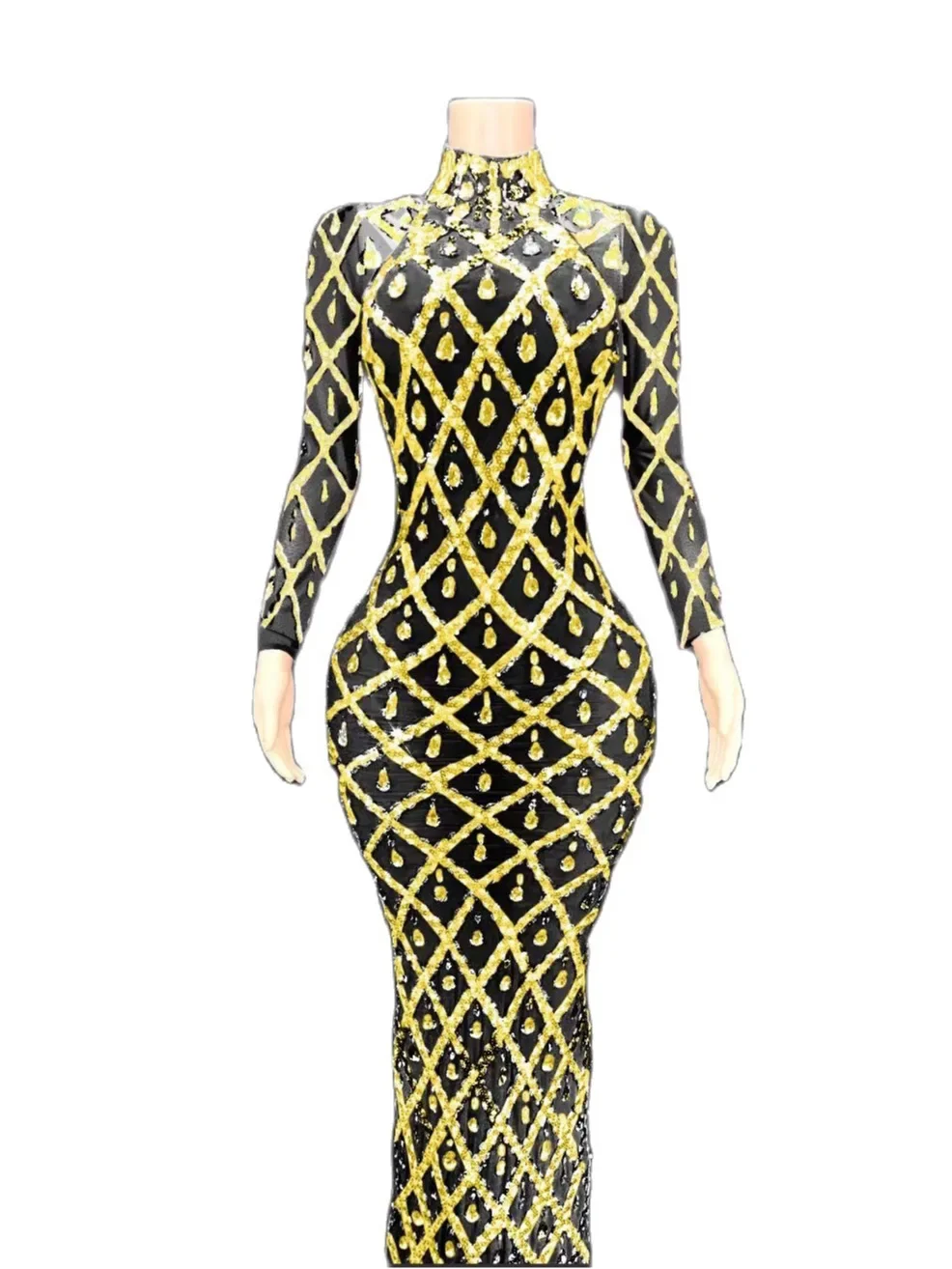 Wielobarwna, błyszcząca sukienka z długimi rękawami, zdobiona kryształkami, seksowna, dla kobiet, na wieczorne przyjęcia, stroje do tańca towarzyskiego.