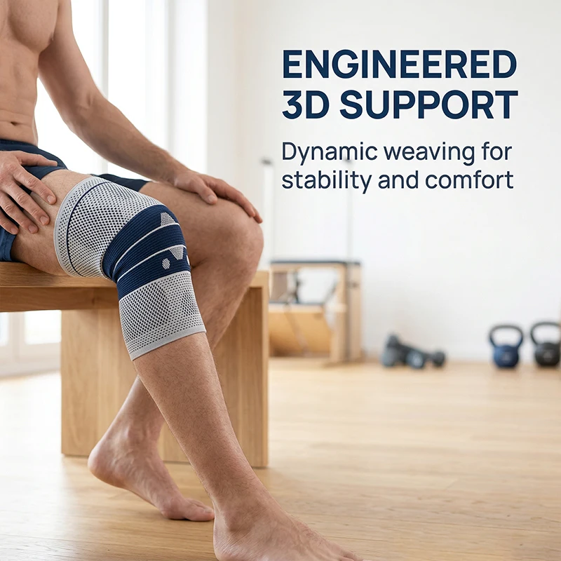 

Silicone Gel Spring Knee Brace Elastic Compression Knee Sleeve for Men Women Arthritis Meniscus Pain Relief Running Basketball
