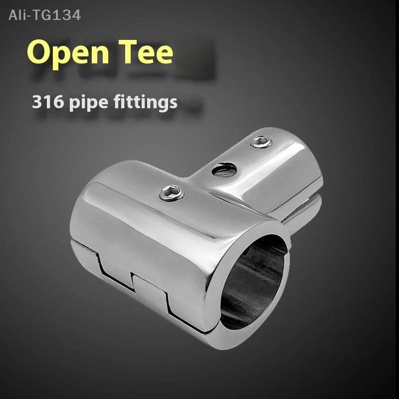 T de aço inoxidável 316 marinho 22mm/25mm de diâmetro interno 90 graus resistente à corrosão encaixe de trilho de mão para barco