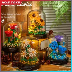 Eternal Life Flower Building Blocks Kids DIY Design Puzzle Assemble Block Brick Game Children's Toy Gift Home Desktop Decoration