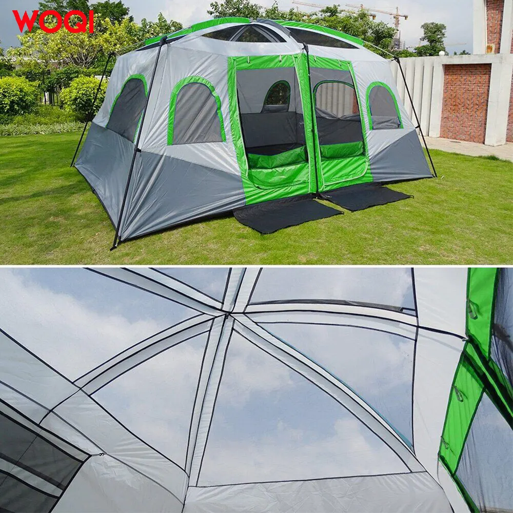 

WOQI Outdoor New Type 5/8/10 Person Two Bedroom One Living Room Camping Tent Large Multi Person Tent