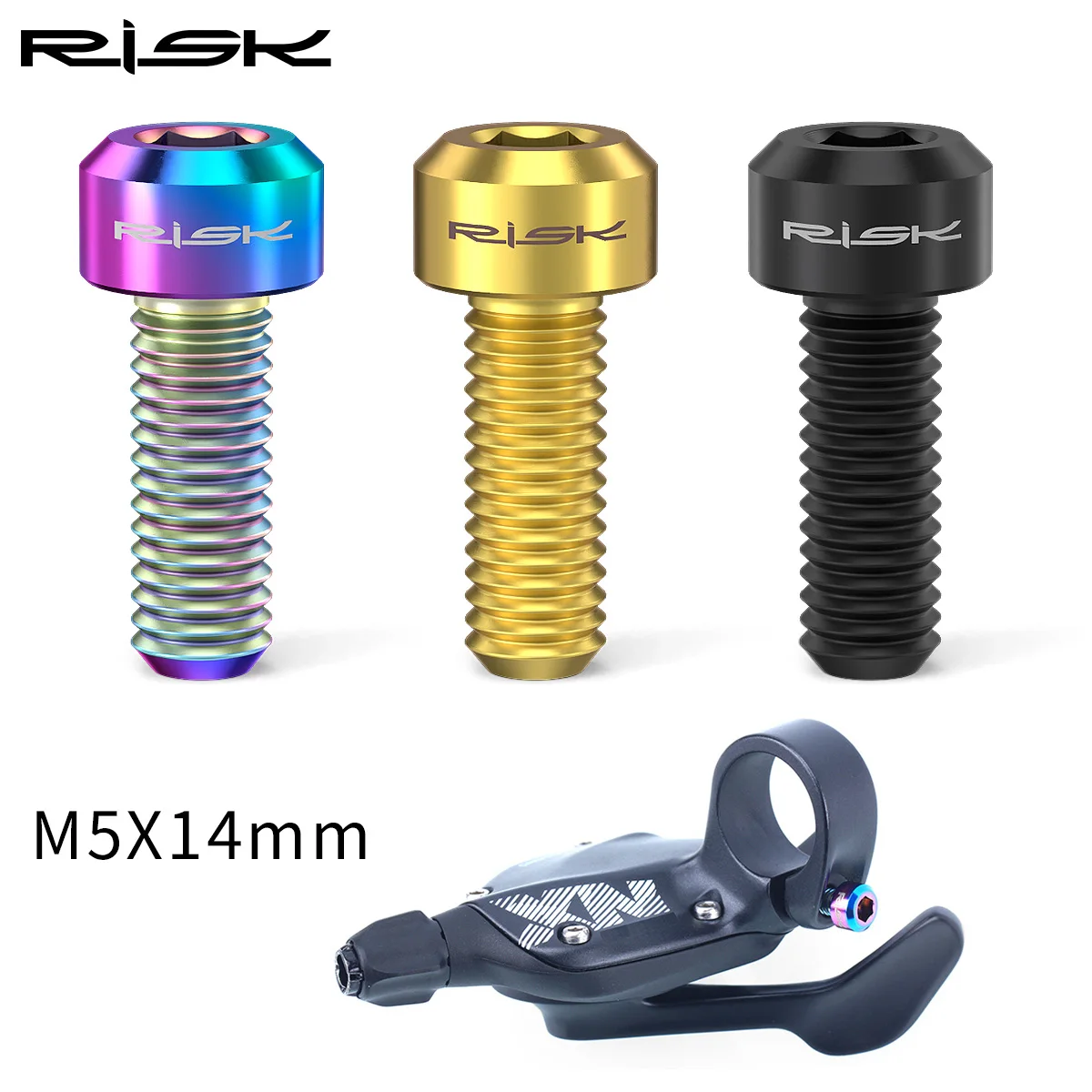 Rischio M5x14mm Leva Deragliatore Bulloni FIxing MTB Cambio Bicicletta Viti Fisse Leggero In Lega di Titanio Bullone Accessori Bici