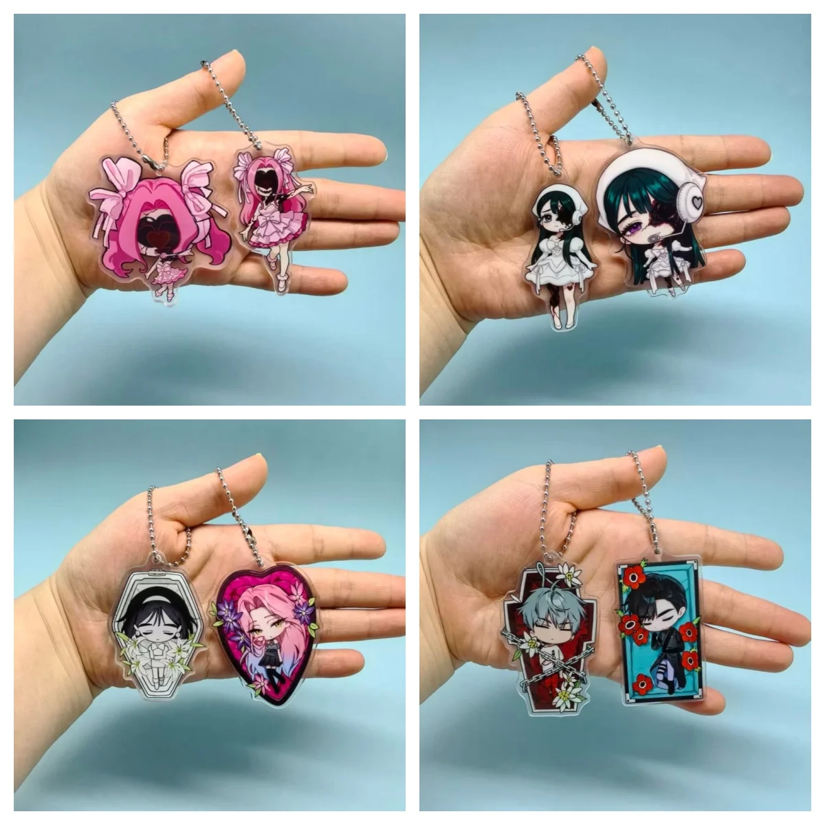 Alien Stage Mizi Sua Ivan Till Acrylic Keychain Cute Anime Character Pendant Keyring for Backpack Decor Cosplay Prop Accessories