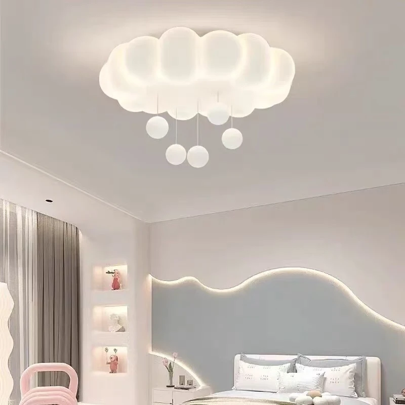 Cream-style bedroom lamp with cloud and star pendant for the living roomledCeiling light, popular children's room light