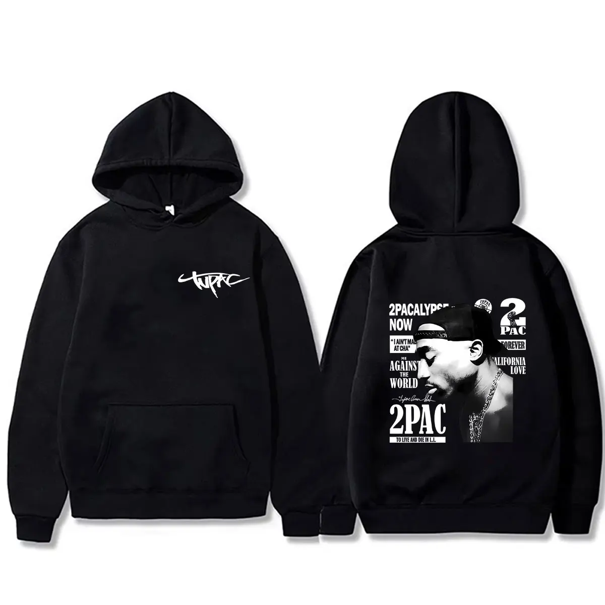 

Rapper Tupac 2pac All Eyez on Me Hoodie Men Women Hip Hop Fashion Oversized Streetwear Unisex Casual Vintage Pullover Hoodies