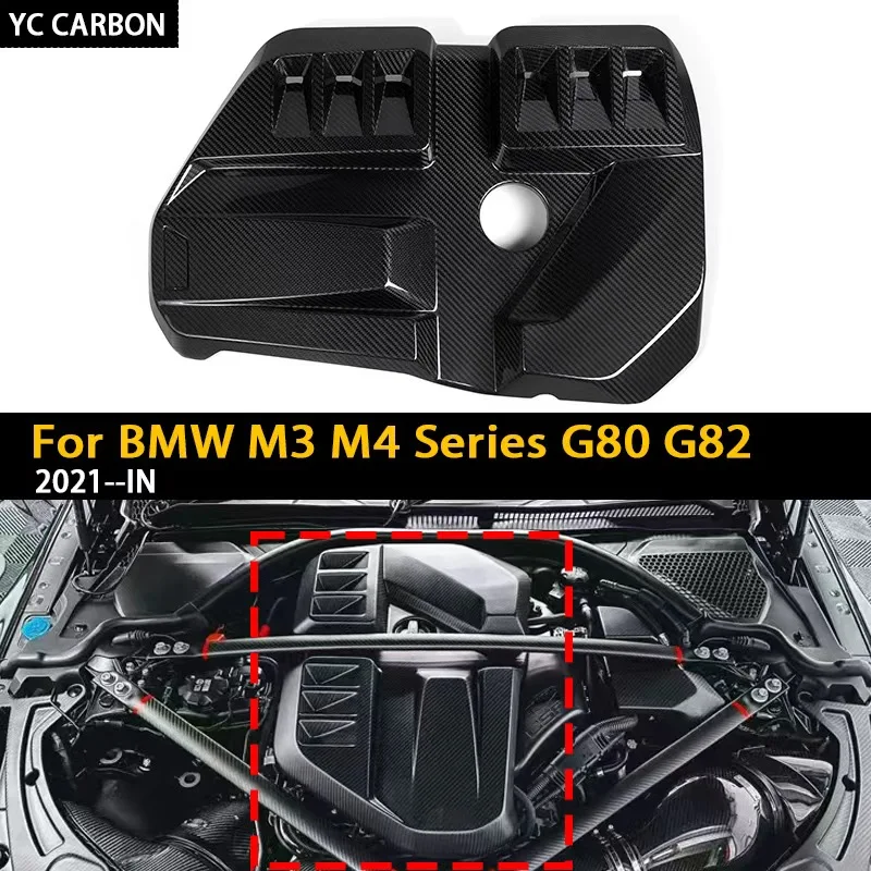 Real Dry Carbon Fiber Engine Cover for BMW G80 G81 G82 G83 G87 OEM Style 2021-IN 1Pcs/Piece