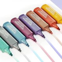 8pcs/Set Metallic Highlighter Morandi Gold Powder Glitter Highlighter Markers for Note Journaling Graffiti Pen Stationery